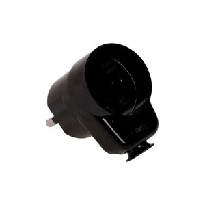 Angled plug 2P with socket, black