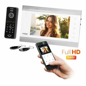 Videovrátnik VIFIS Full HD , handsfree, 7" LCD, , kódový zámok, čítačka kariet, biely